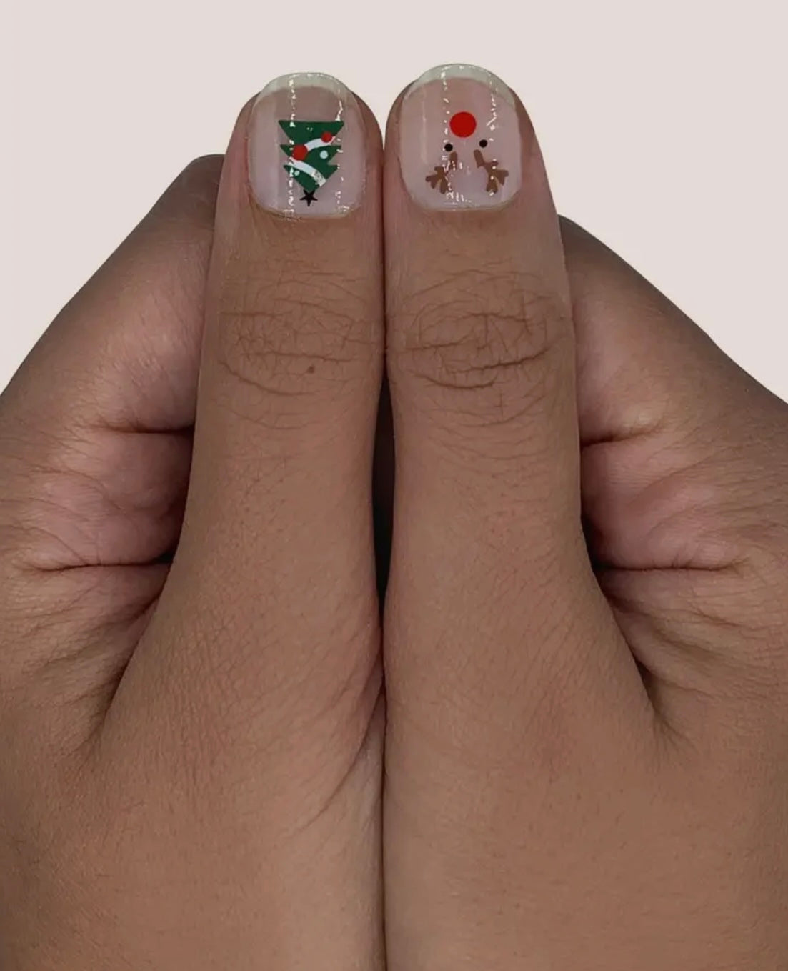 Rudolf Christmas Stick on Gel Nails