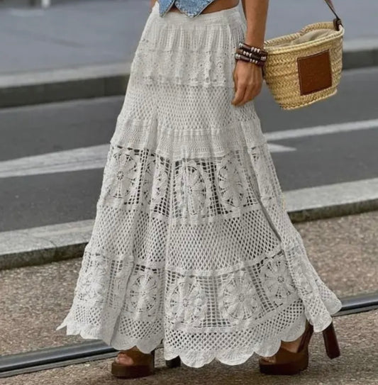 White Crochet Skirt