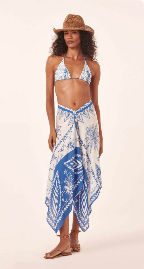 Blue & White Sarong Skirt