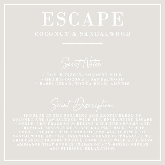 Escape - Coconut & Sandalwood Candle