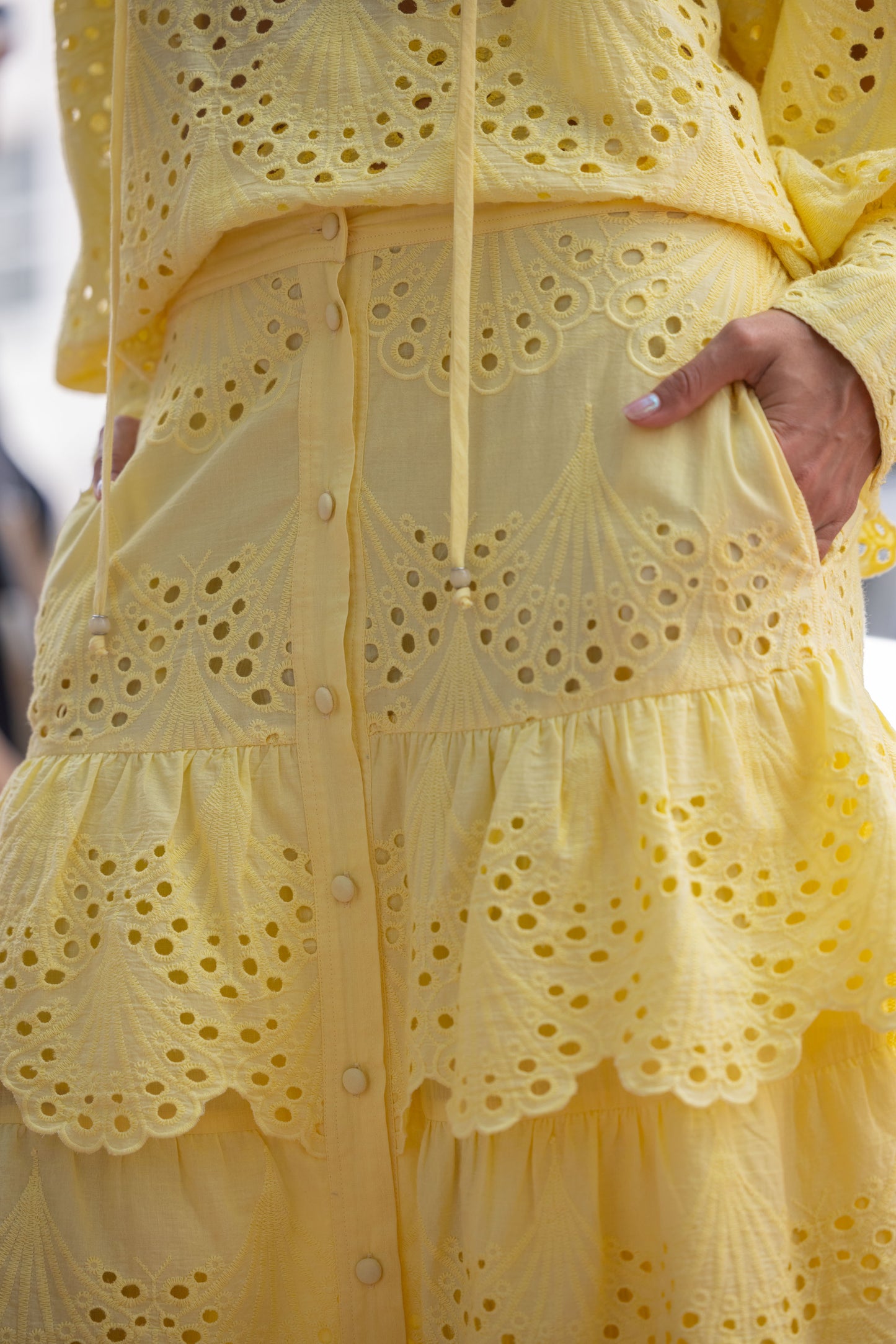 Broderie Anglaise Skirt Yellow