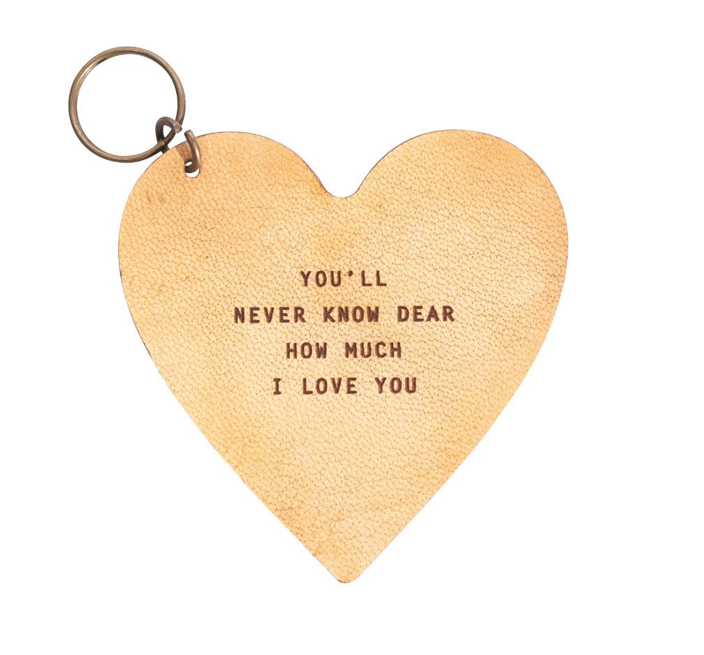 Leather Love Heart Keychain