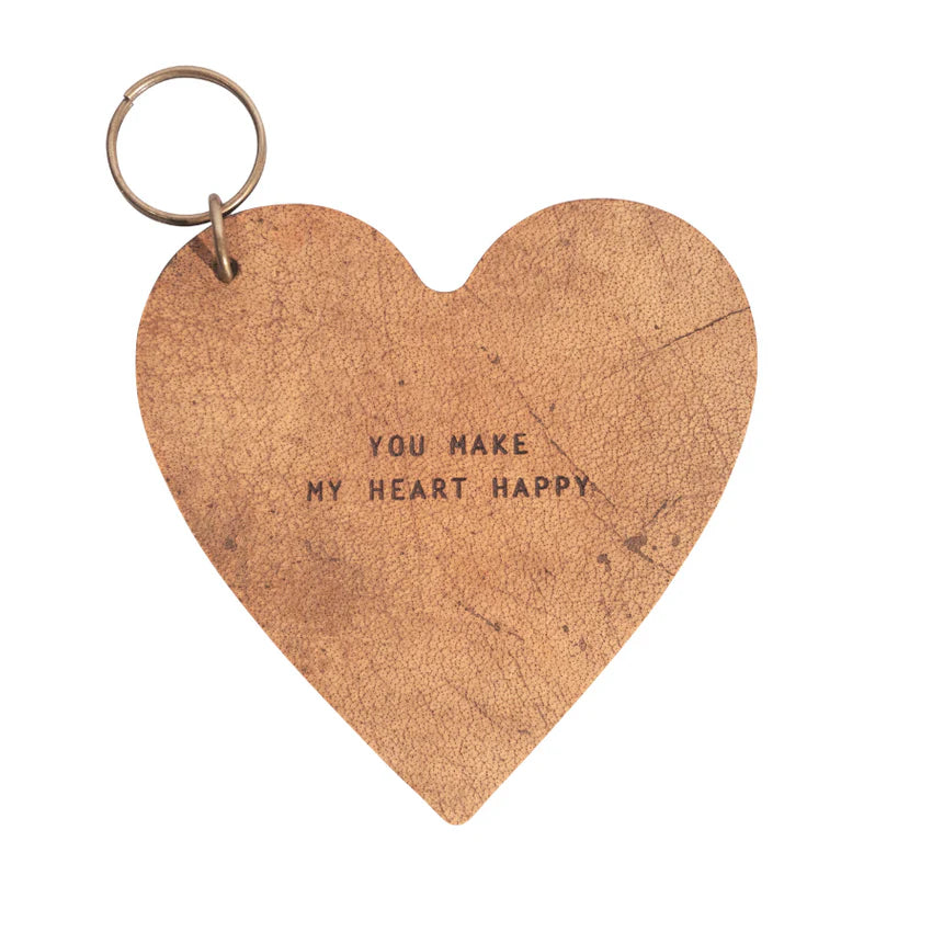 Leather Love Heart Keychain