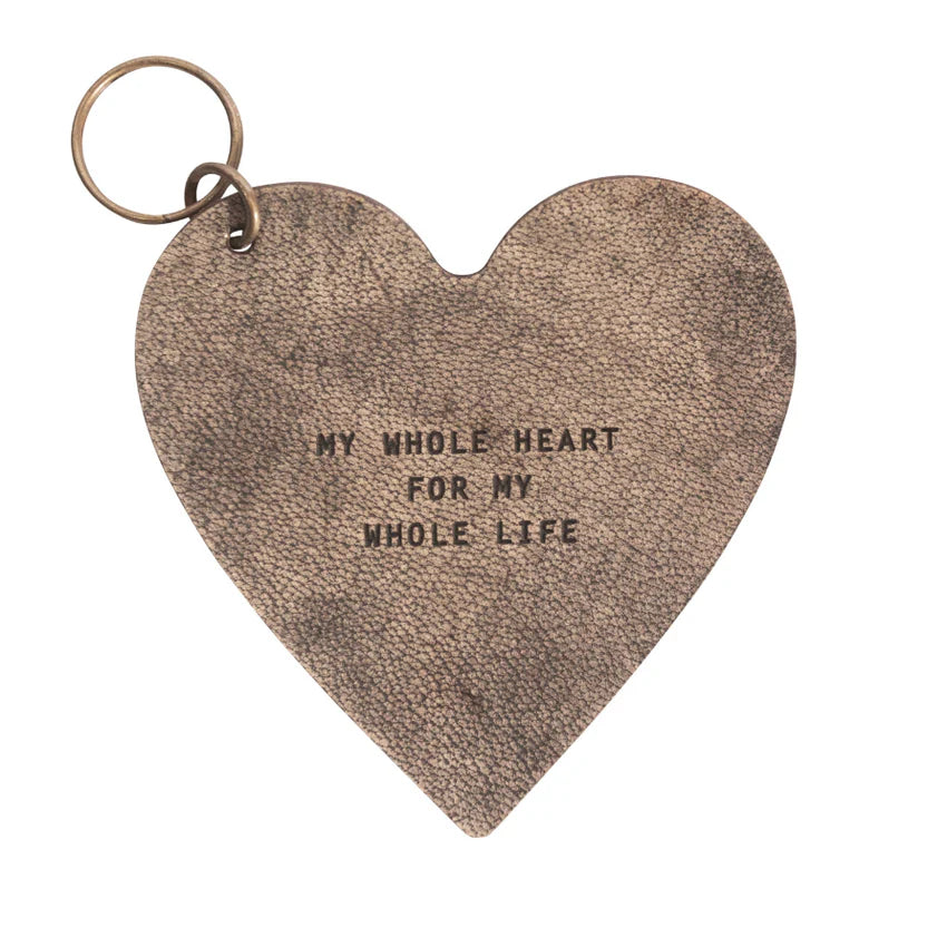 Leather Love Heart Keychain