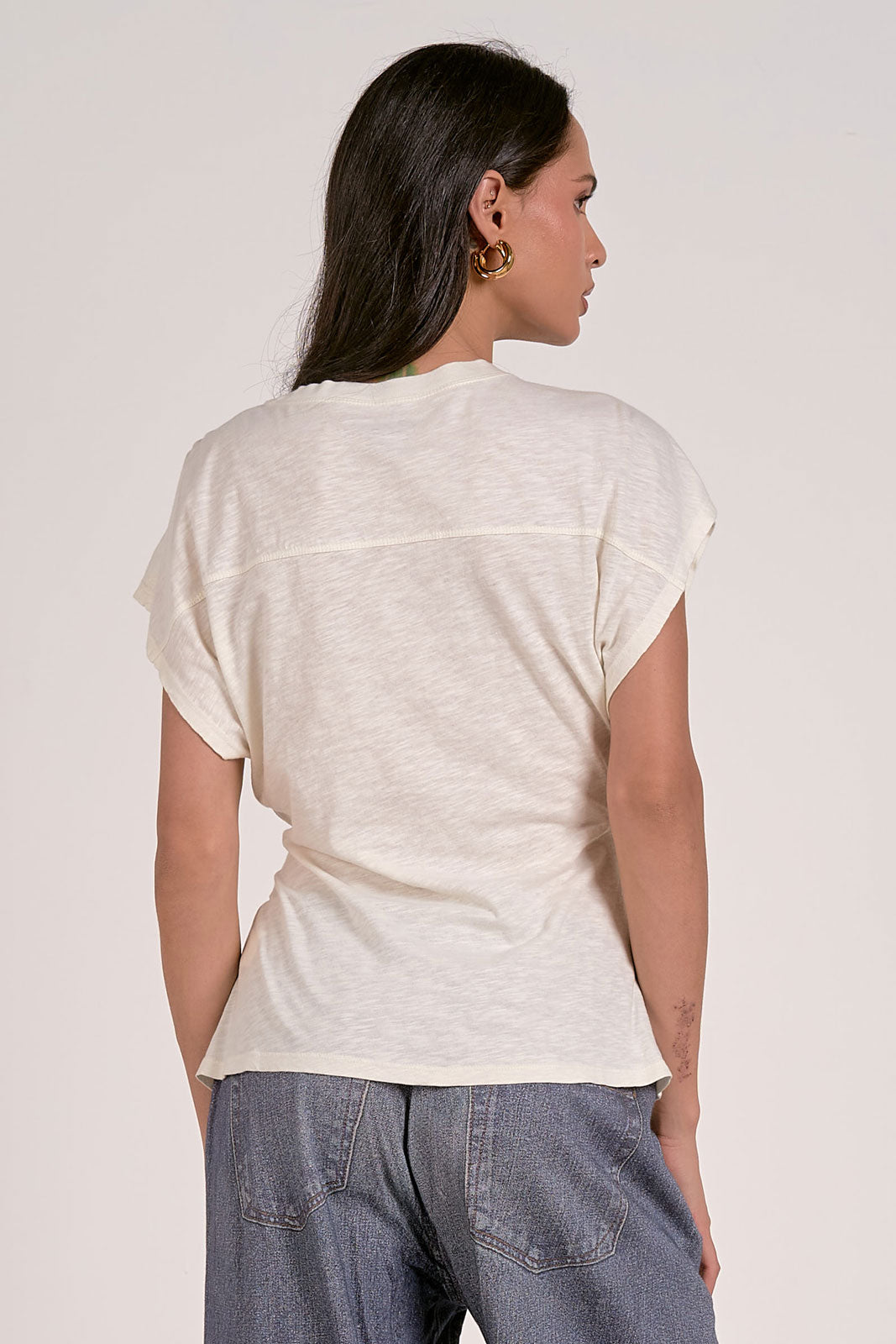 White T-Shirt with Side Tie