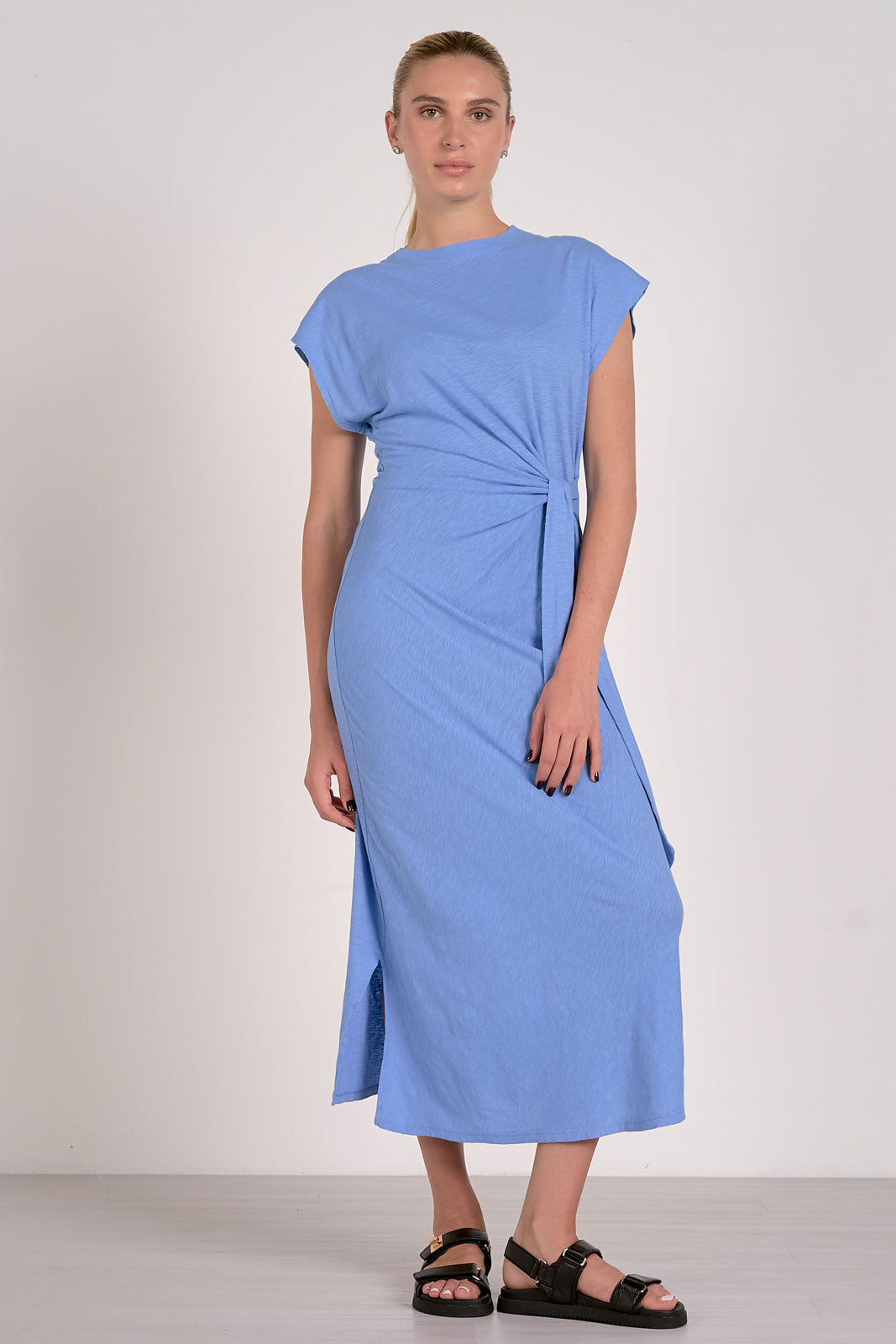 Midi Dress with Side Tie