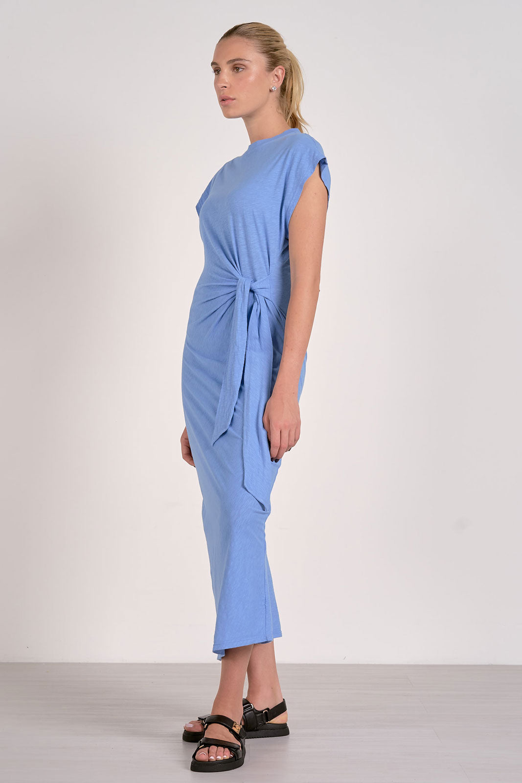 Midi Dress with Side Tie