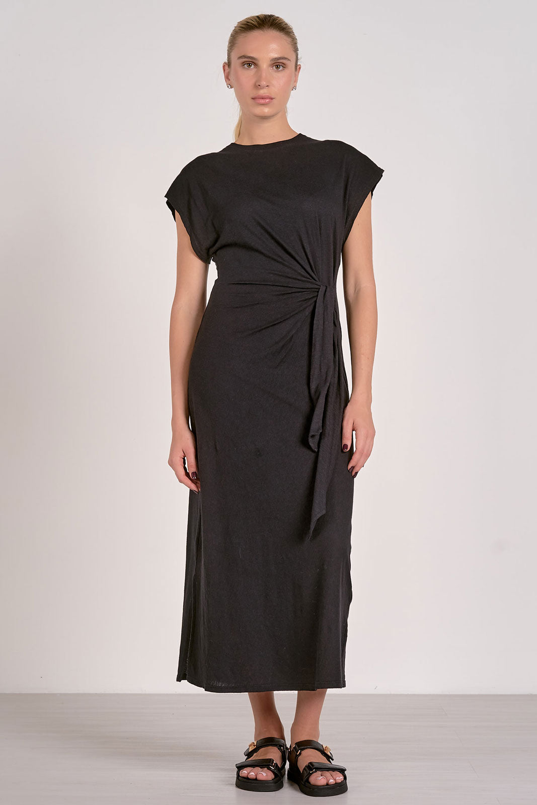 Midi Dress with Side Tie