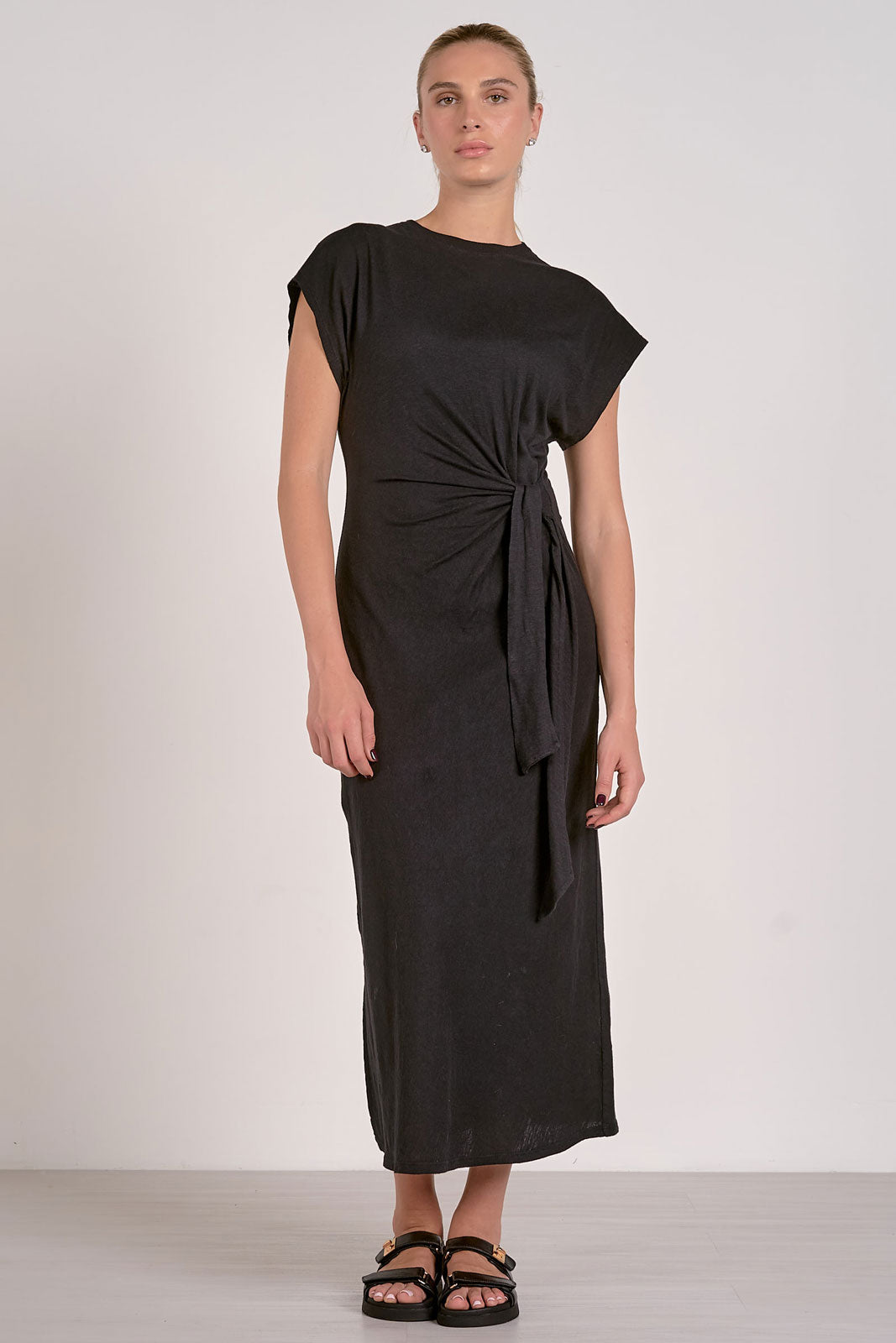 Midi Dress with Side Tie