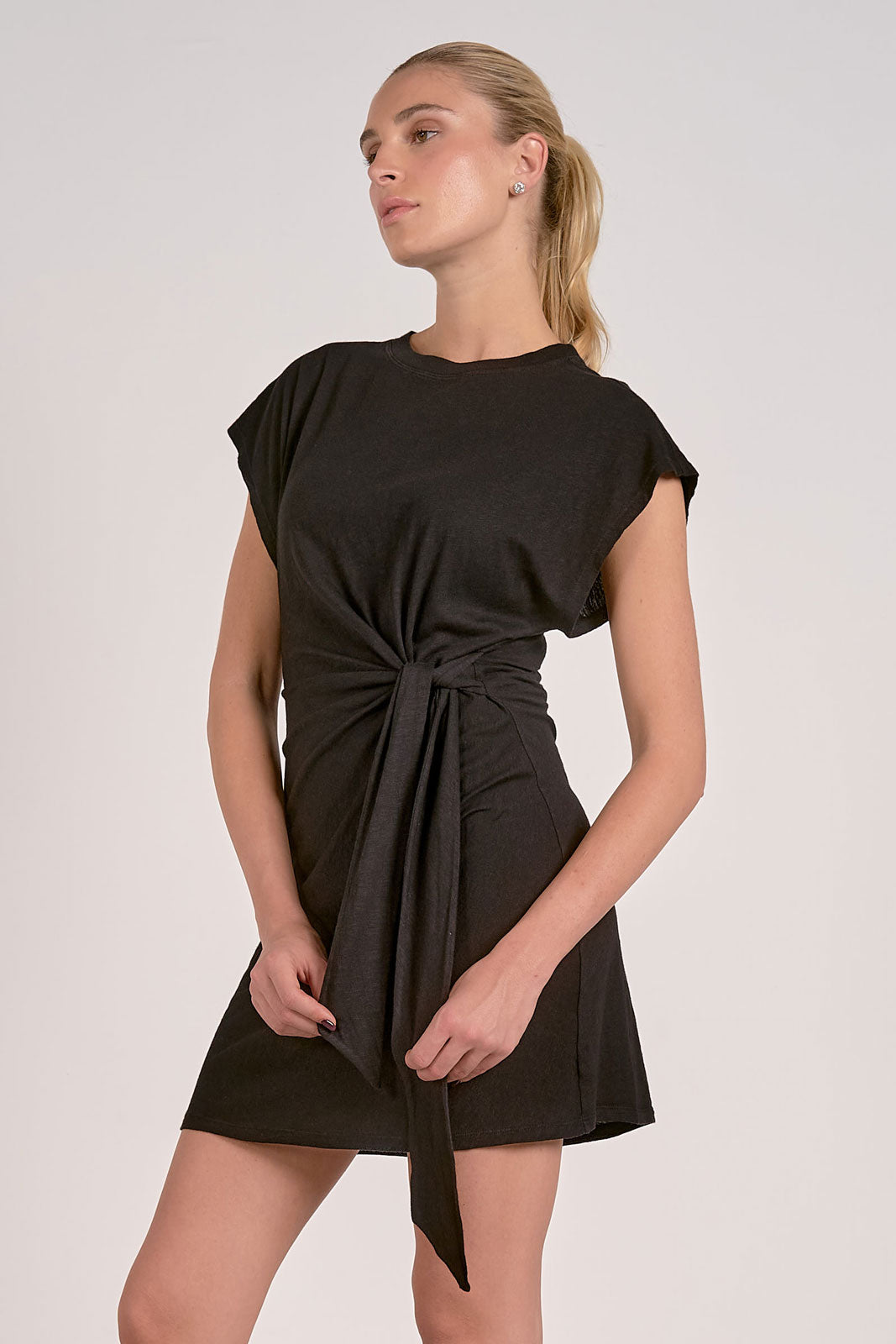 Black Side Tie Dress