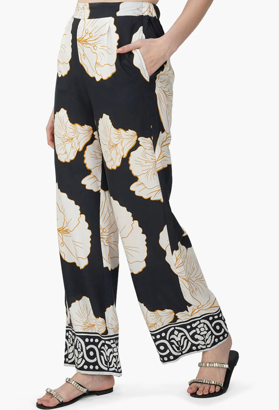 Black & White Print Pants