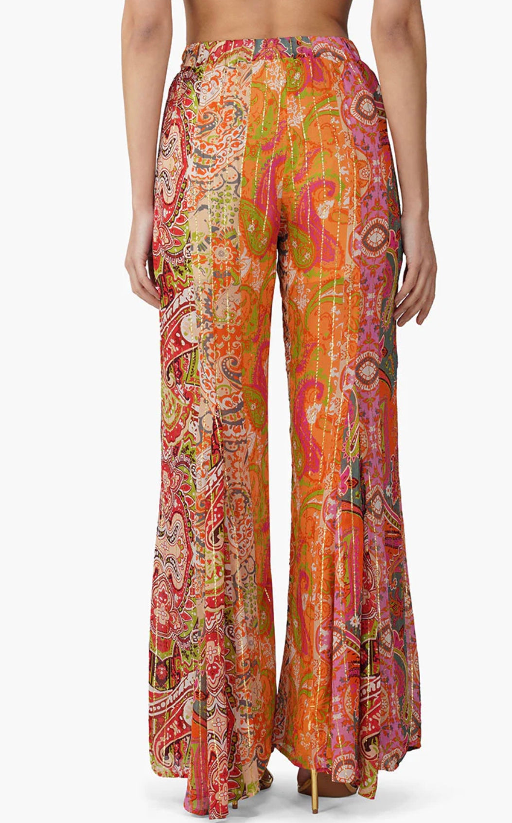 Multi Print Paisley Flared Pant