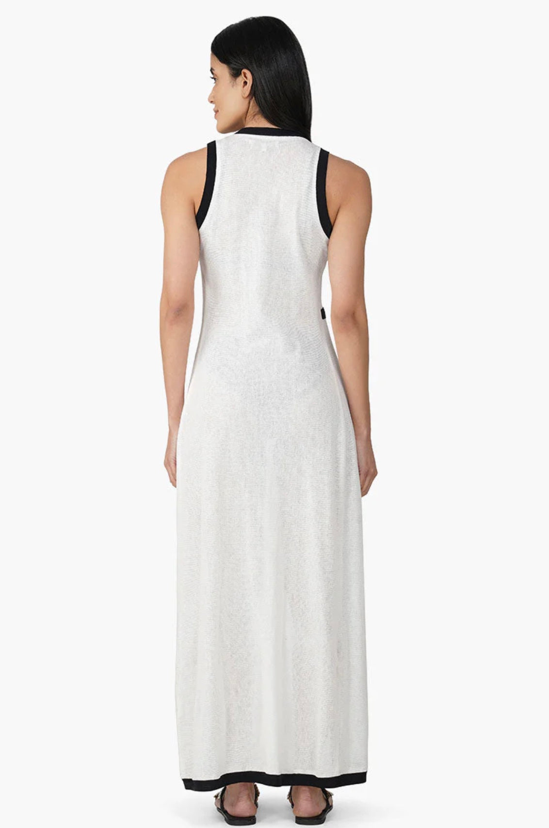 White Knit Coverup with Black Edging