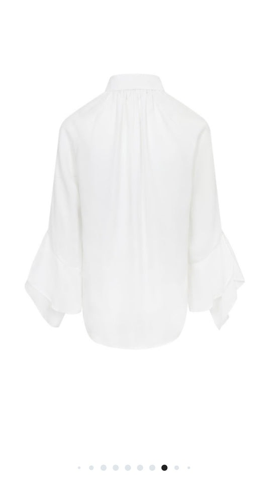 White Ruffle Blouse