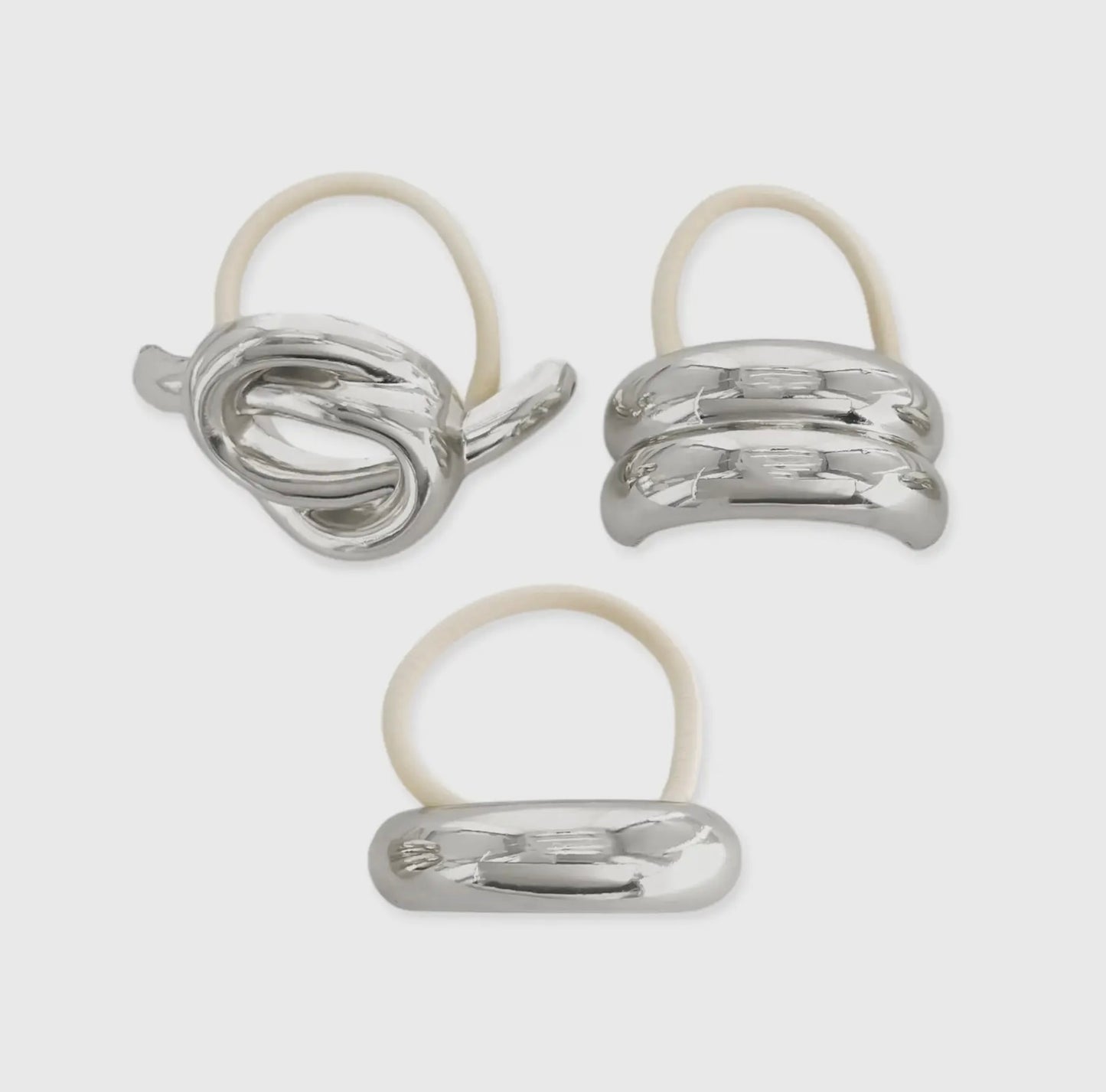 Pack of Silver Hair Ties