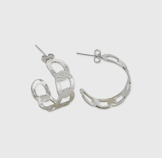 Cuban Link Hoop Earrings