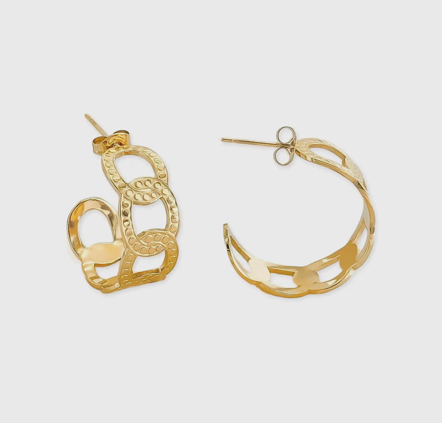Cuban Link Hoop Earrings