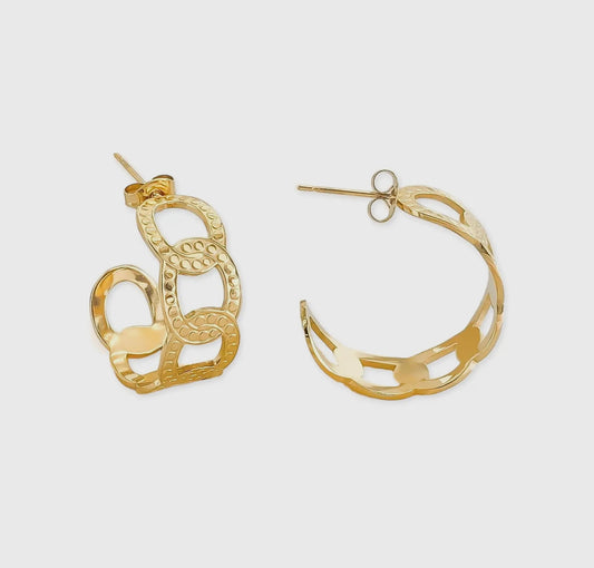 Cuban Link Hoop Earrings