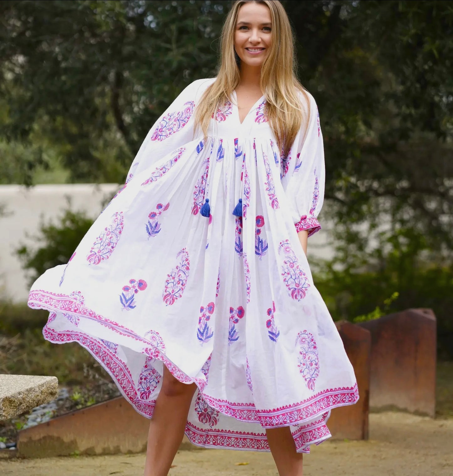 Indian Hand Block Print Cotton Dress