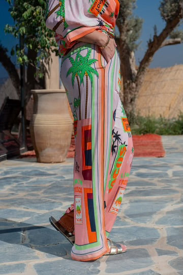 Print Linen Pants