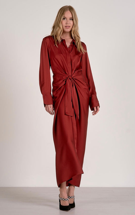 Red Wrap Maxi Dress