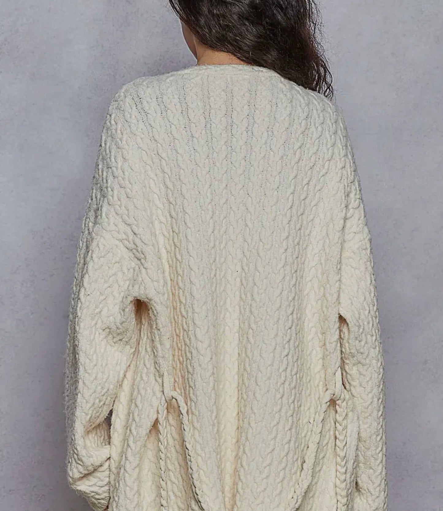Cream Cable Knit Cardigan