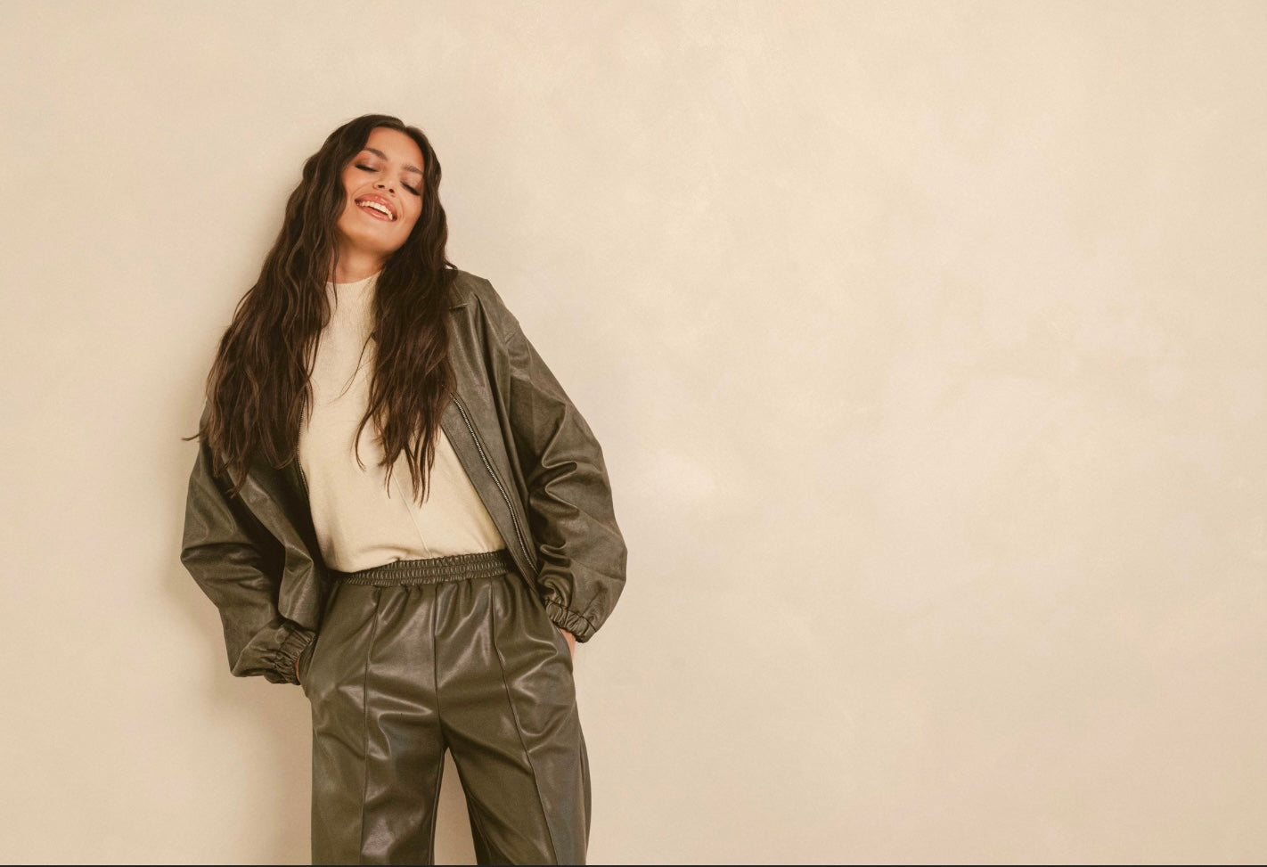 Olive Faux Leather Pants