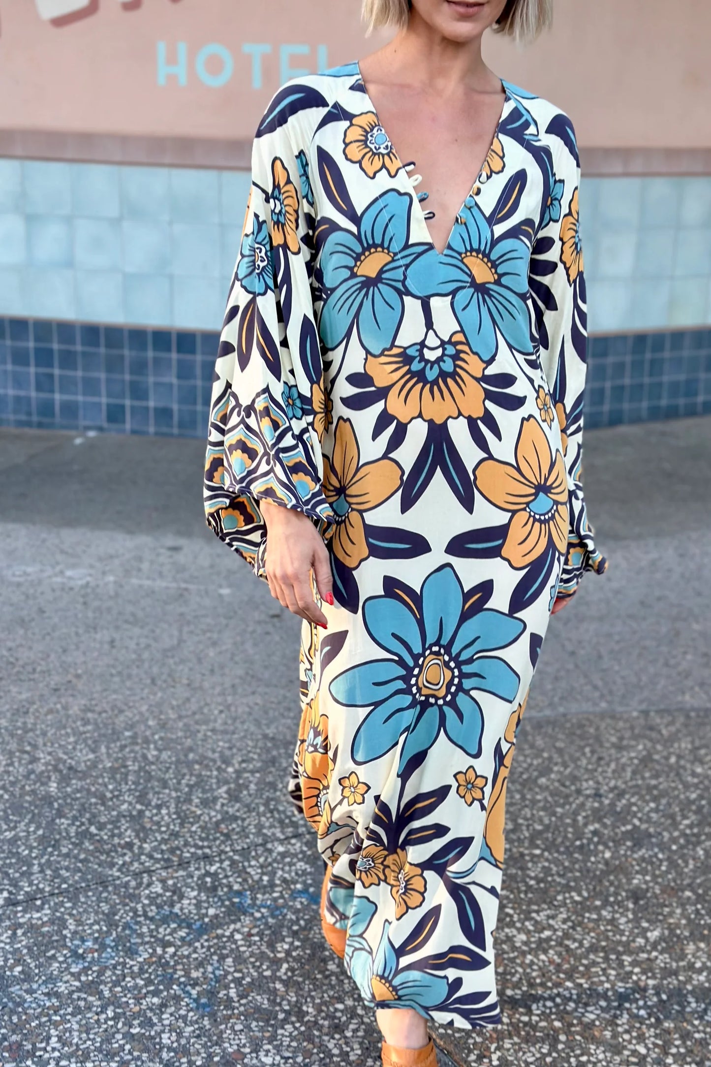 Blue Floral Tunic Dress