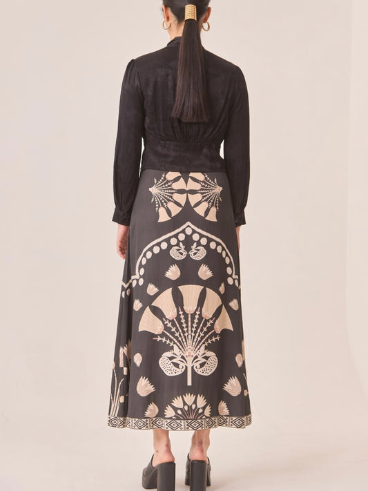 Black Print Skirt