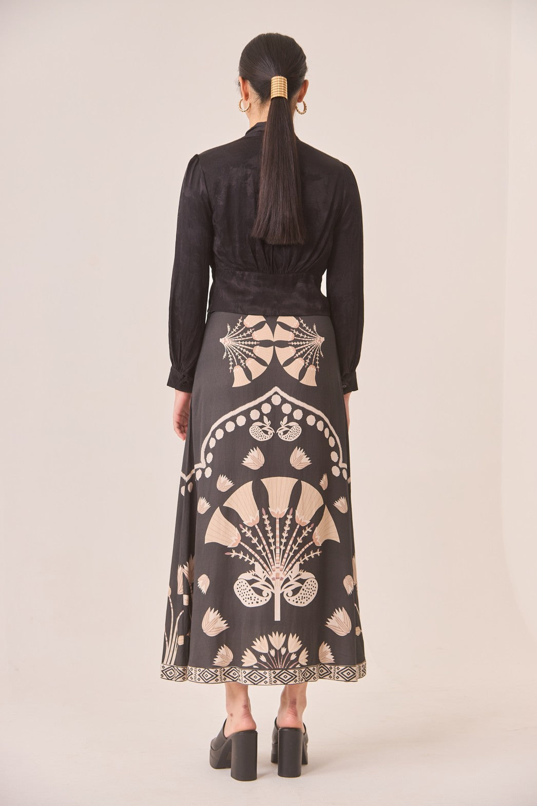 Black Print Skirt