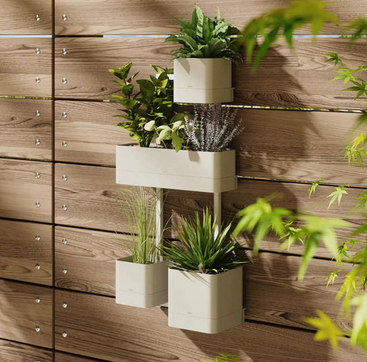 Modern Wall Planter - Black & Cream