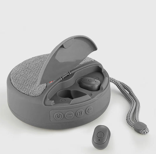 Grey 2-In-1 Spuds with Wireless Speaker& Earbuds