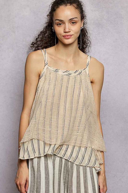 Layered Stripe Camisole Top