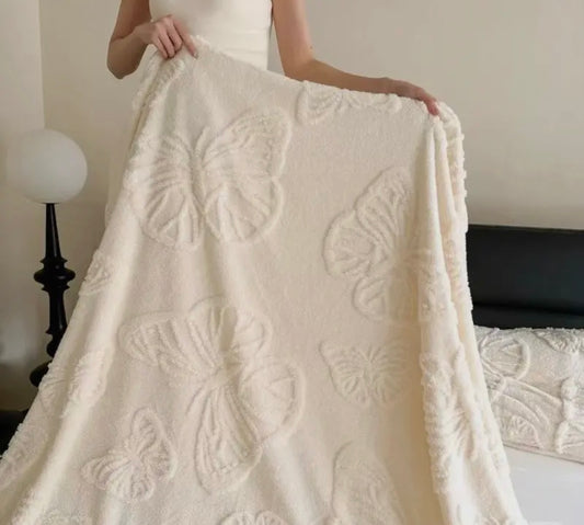 Cream Butterfly Throw