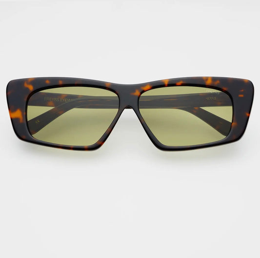 Rectangular Sunglasses with Green Lens