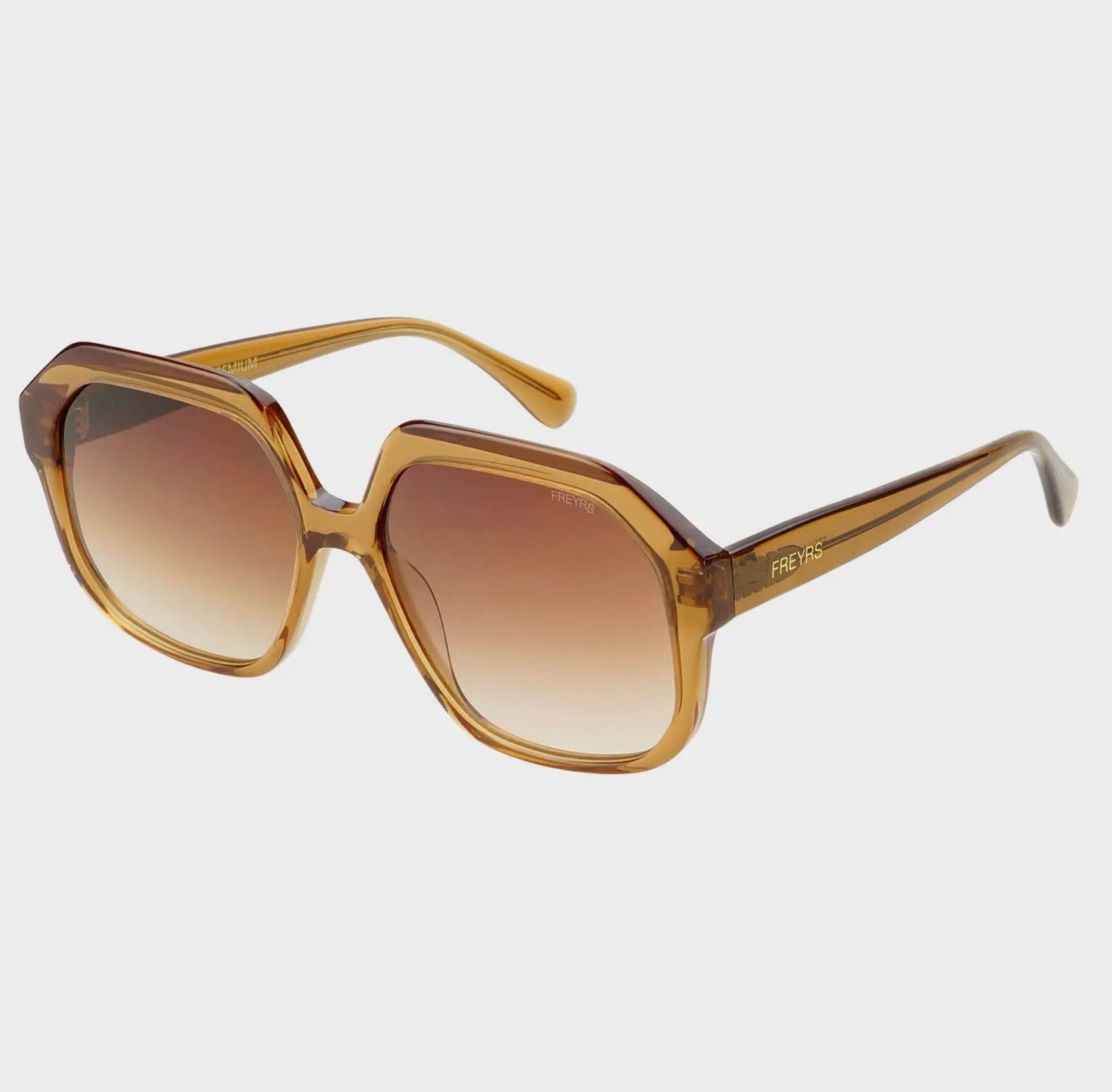 Oversized Octagonal Brown Sunglasses
