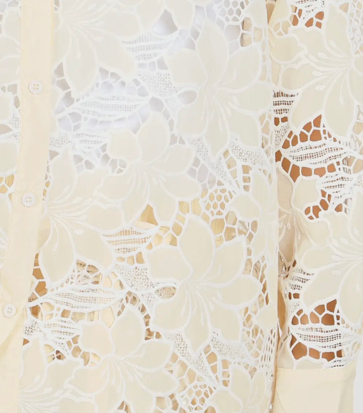 Butter & White Embroidered Button Up Shirt