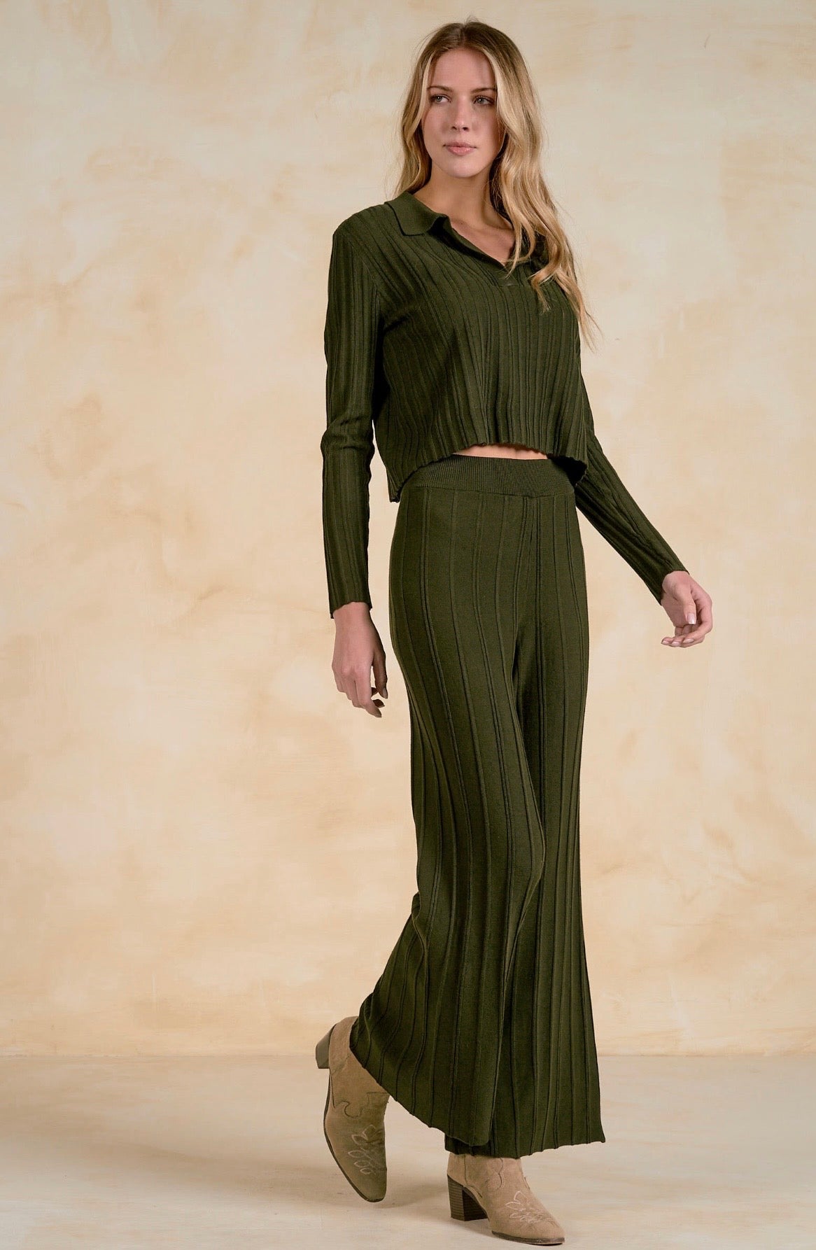 Olive Knit Pants