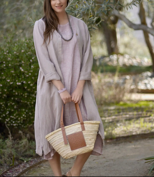 Dusty Pink Linen Duster