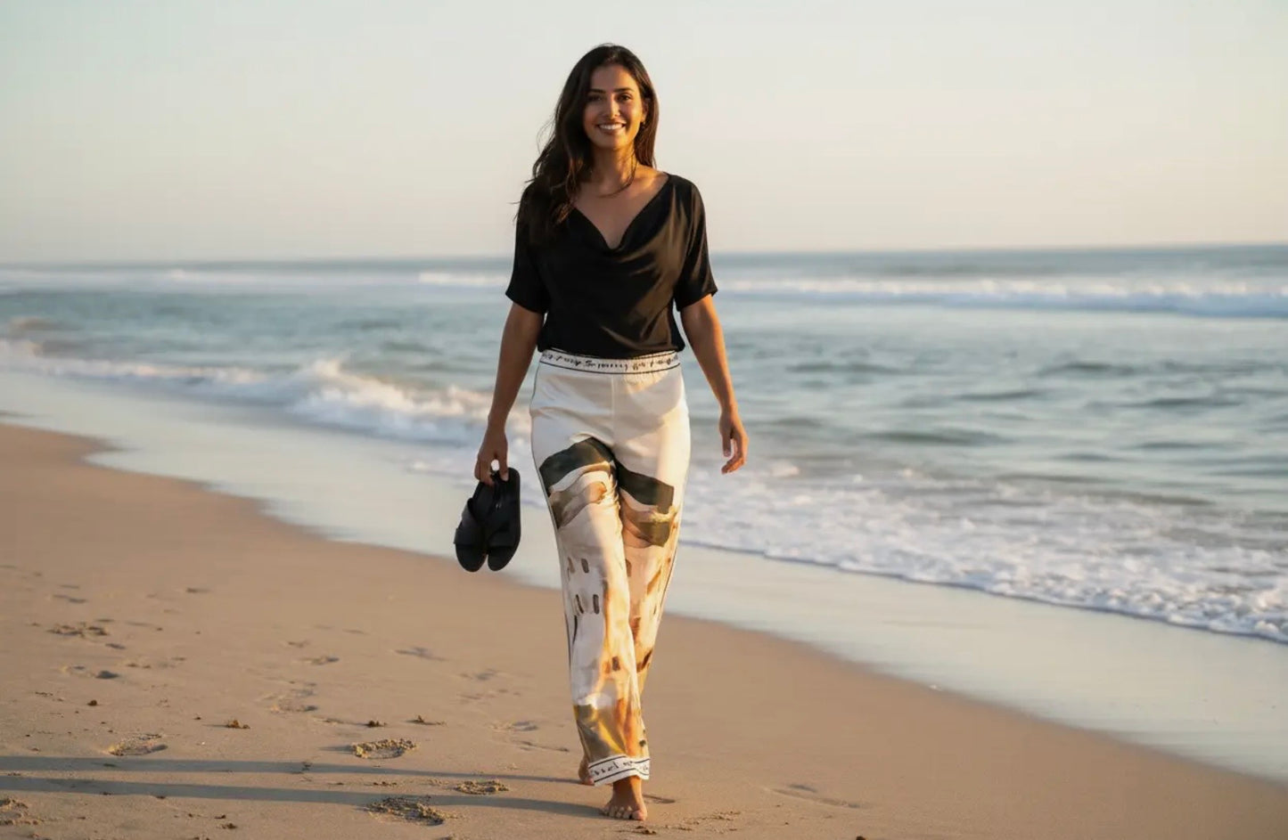 La Dolce Vita White Silk Pants