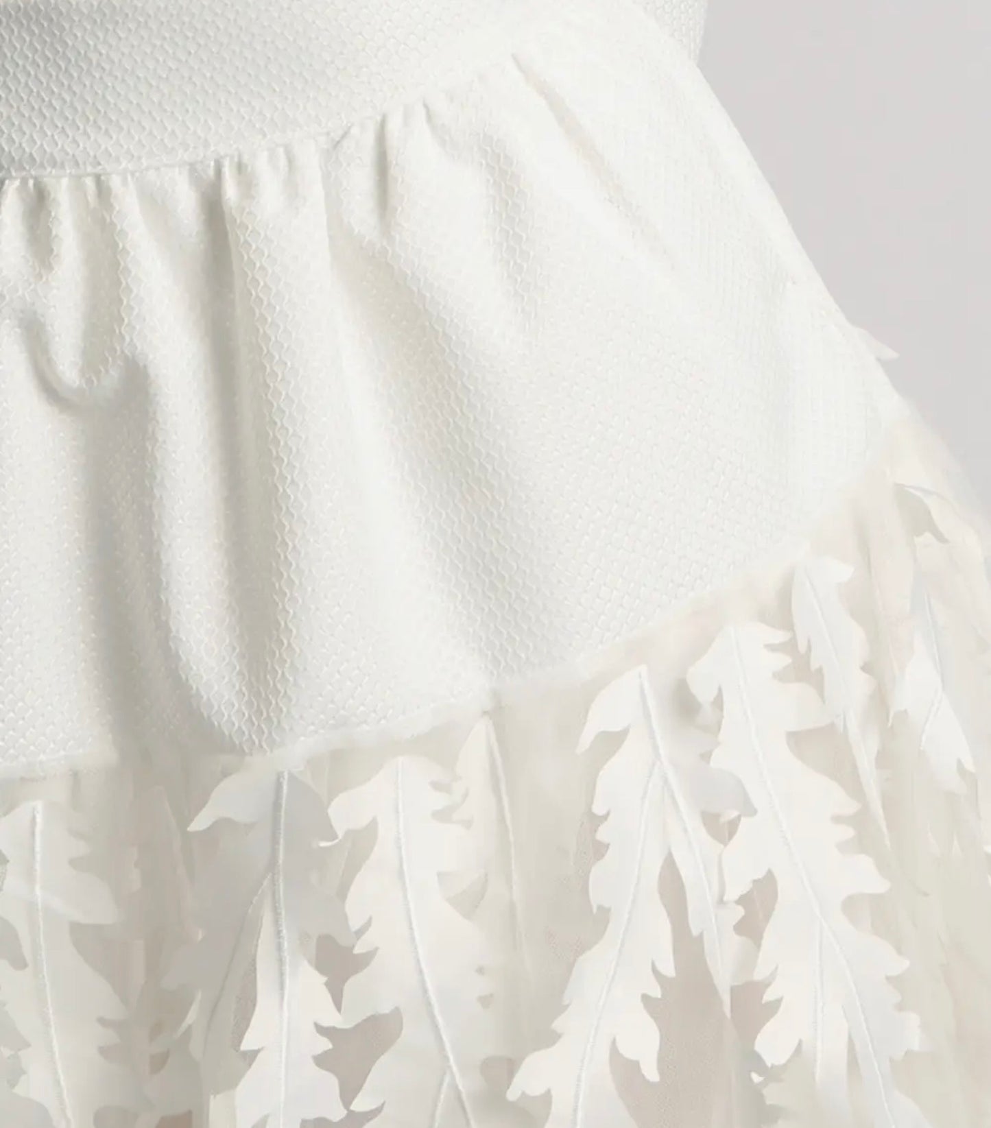 White Skirt with Leaf Detail