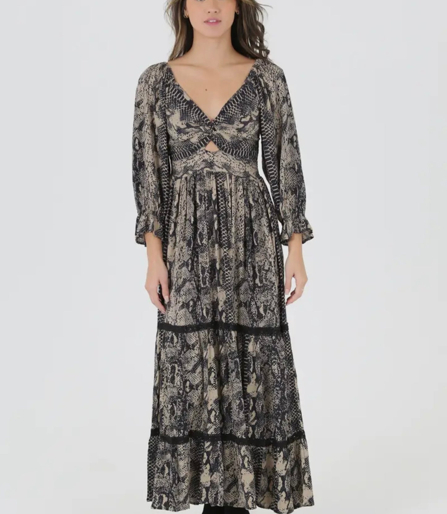 Snake Print Maxi Dress