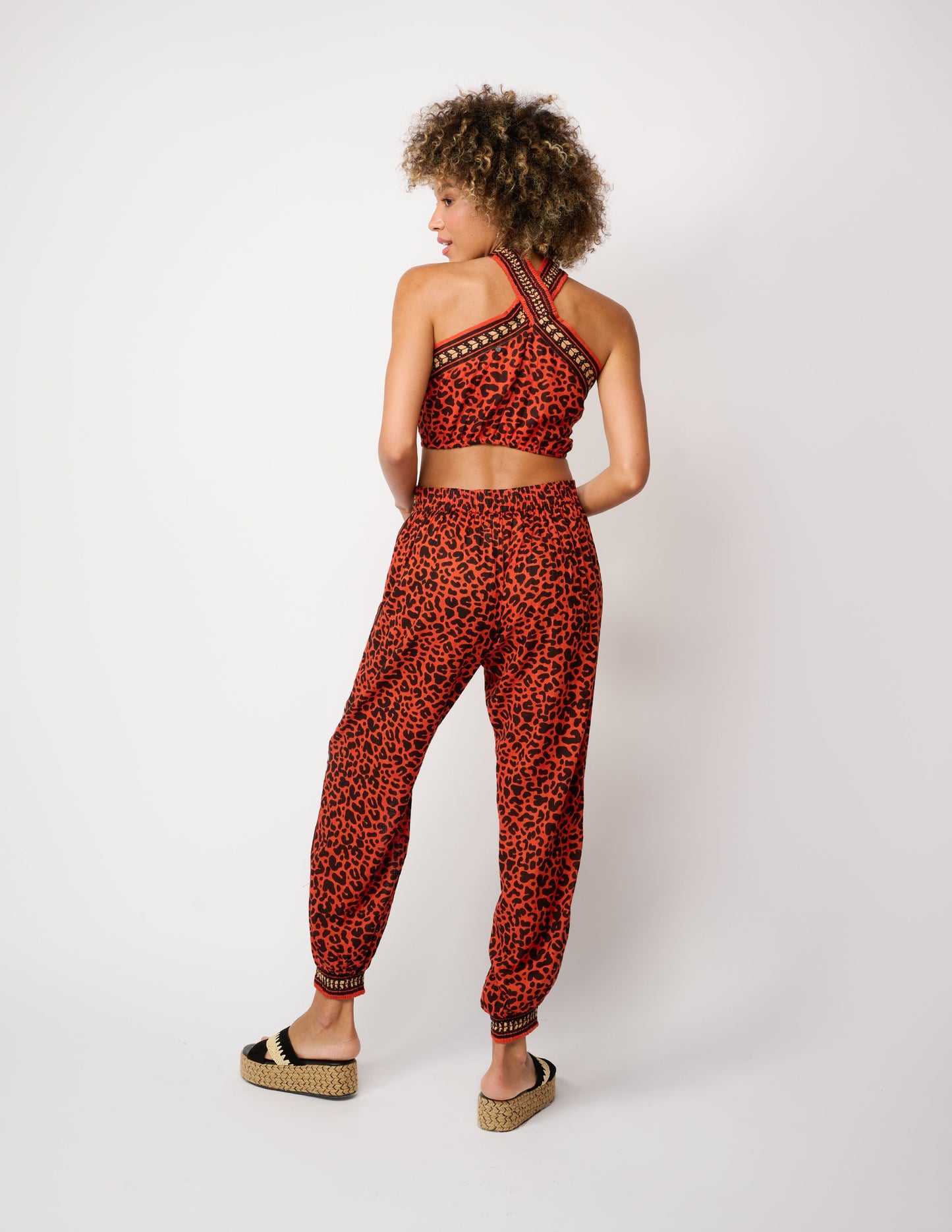 Red Animal Print Pants