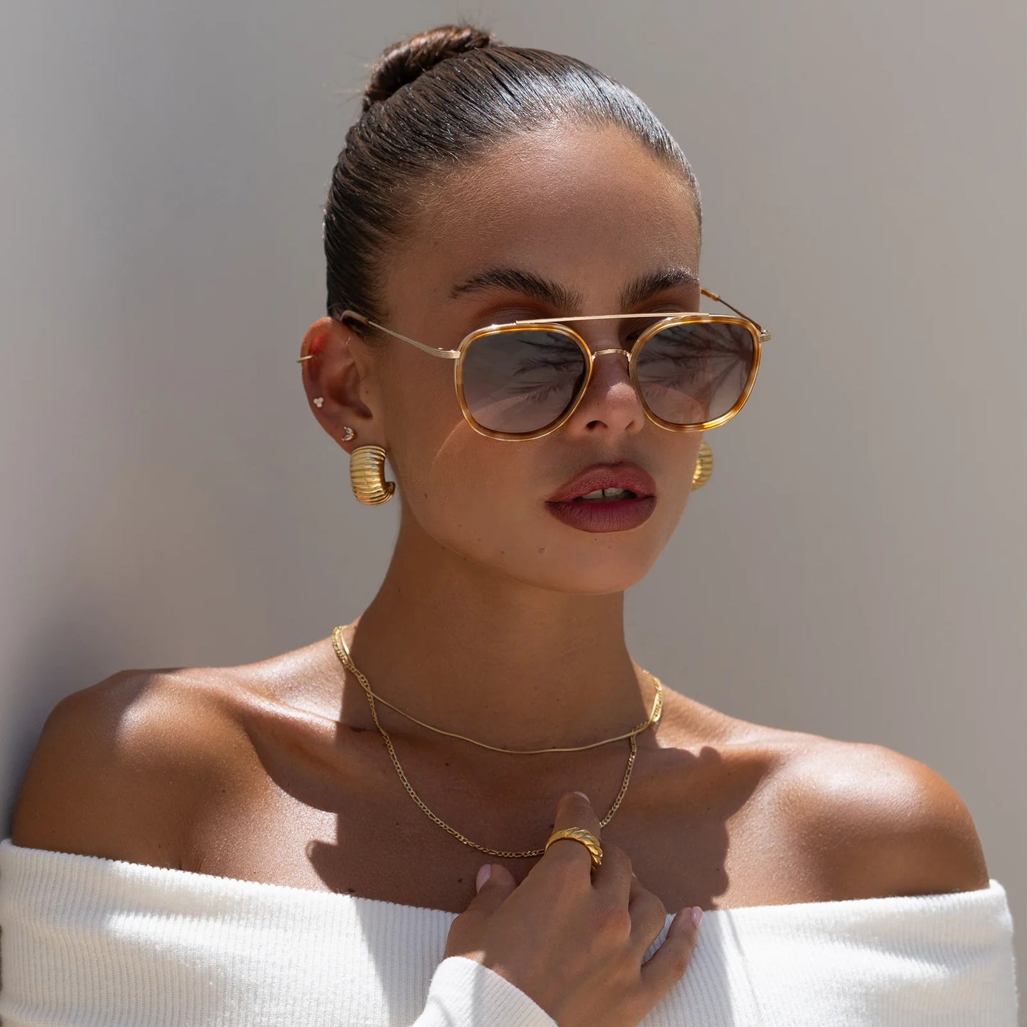 Unisex Round Aviator Sunglasses