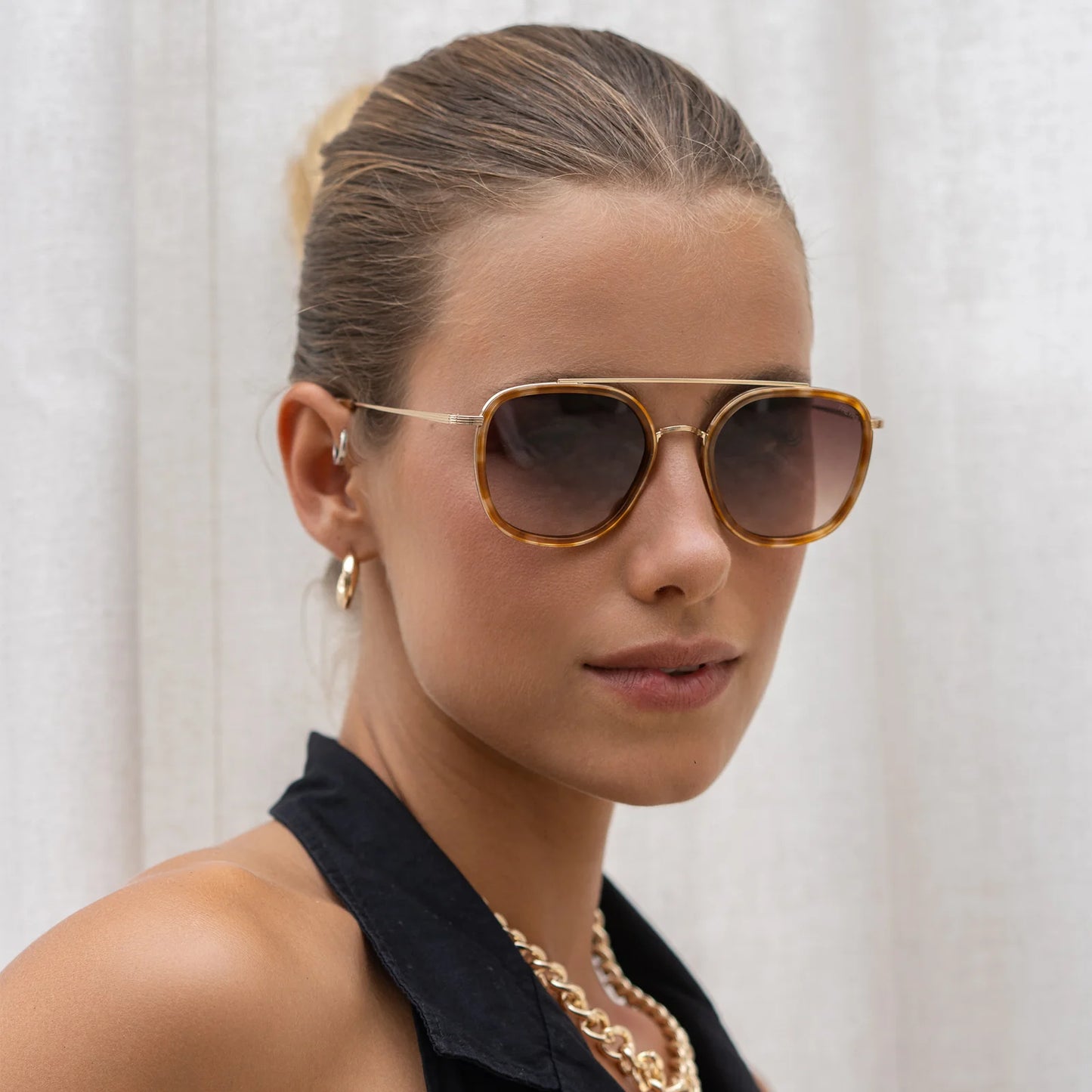 Unisex Round Aviator Sunglasses