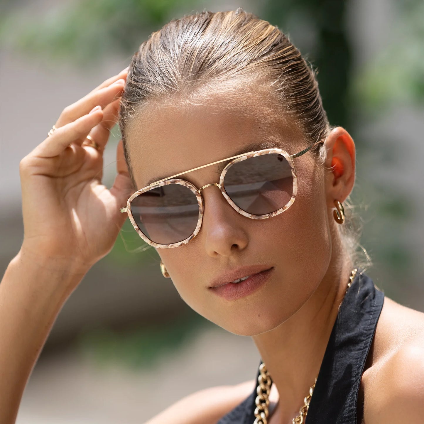 Unisex Round Aviator Sunglasses