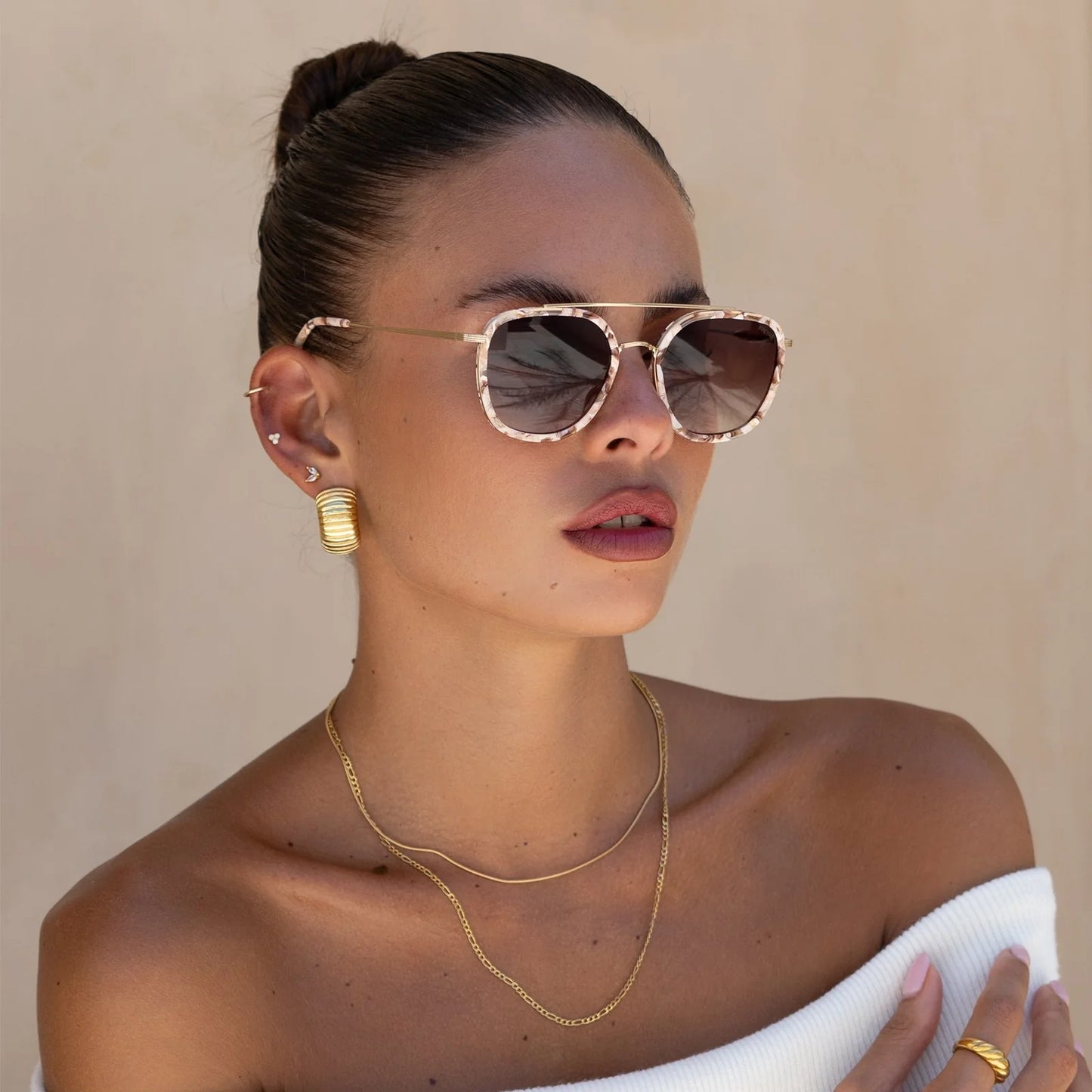 Unisex Round Aviator Sunglasses