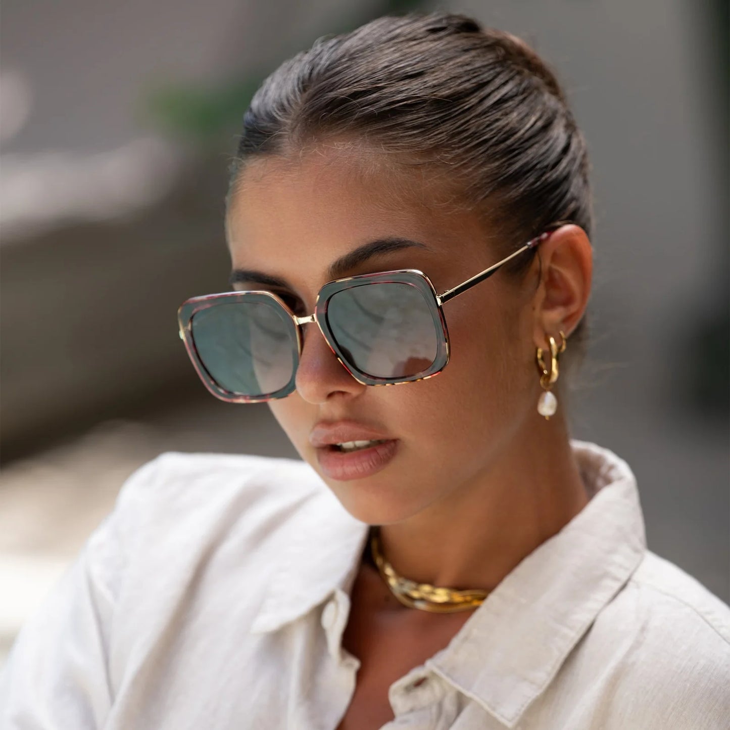 Oversized Burgundy Sunglasses