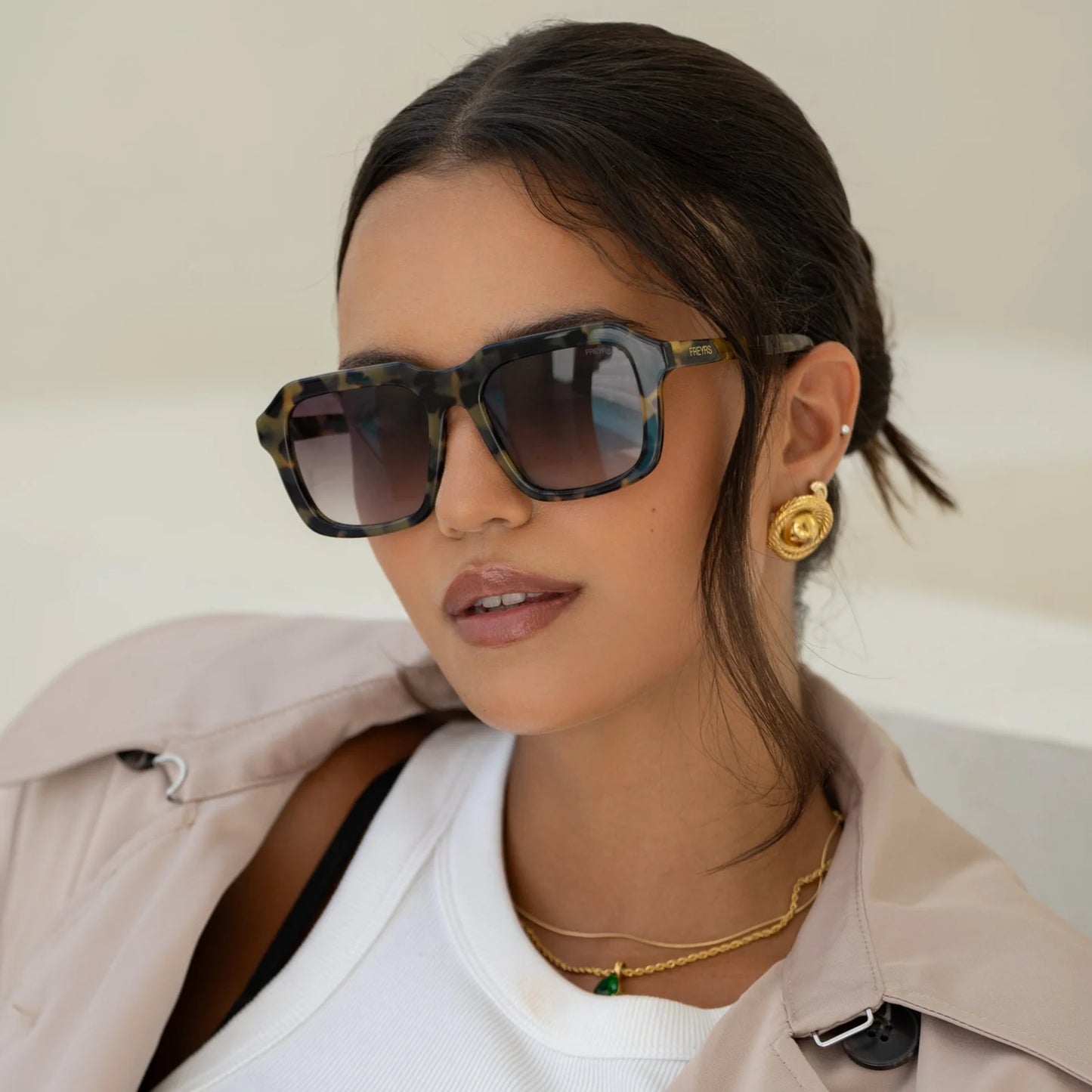 Yellow Tortoise Frame Sunglasses