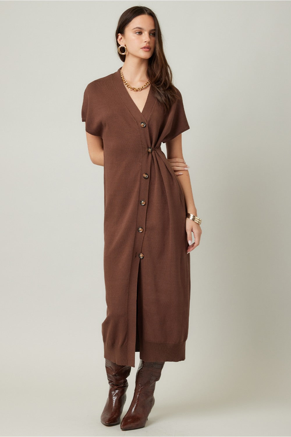 Brown Button Up Dress/Cardigan